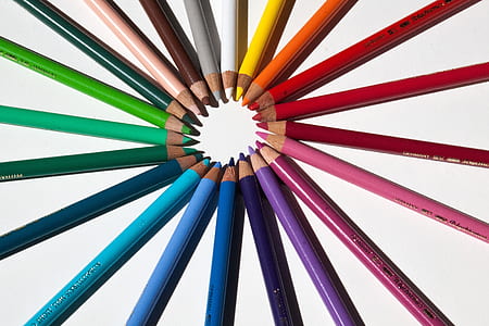 colored pencil lot on white surface thumbnail