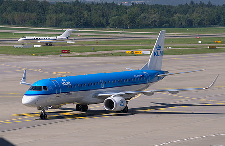 blue and white KLM airliner during daytime thumbnail