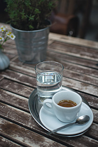Coffee espresso on a wooden table thumbnail