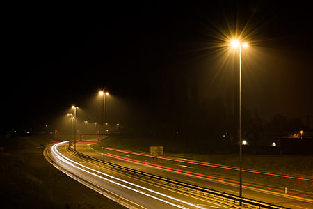 road, traffic, night, street thumbnail