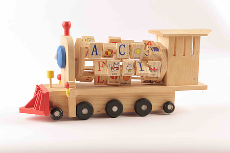 children's brown wooden train toy thumbnail