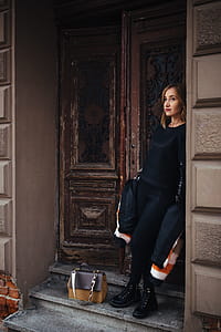 Portrait of young woman on the street thumbnail