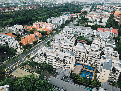 aerial photography of white houses thumbnail