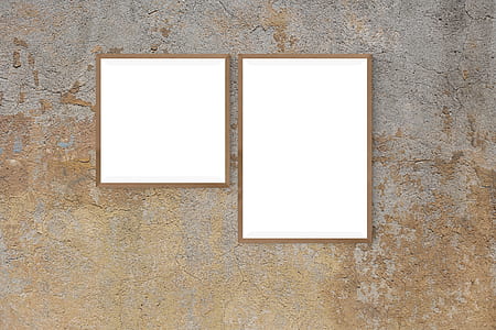 two rectangular and square photo frames on concrete surface thumbnail