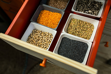Containers with legume foods and seeds thumbnail