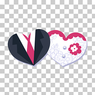Wedding invitation Template, Heart-shaped,Bride and groom,,Decorative background, two hearts illustrations PNG clipart