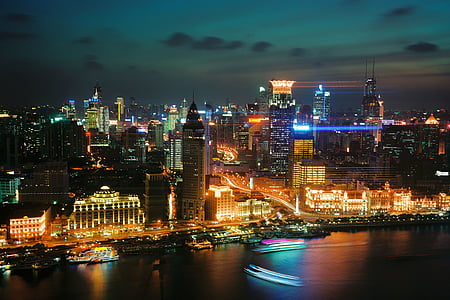 aerial photography of cityscape during nighttime thumbnail