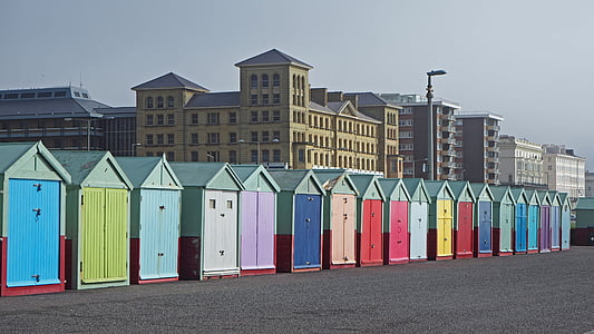 multicolored storage sheds during daytime thumbnail