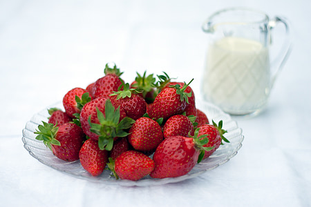 strawberry fruit in clear glass plate thumbnail