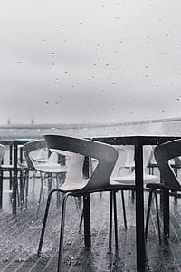 Grayscale Photography of Rainy Weather thumbnail