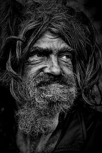 bearded man portrait grayscale photo thumbnail