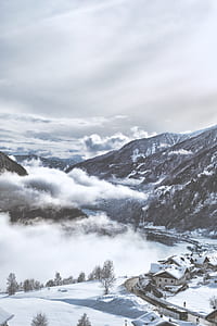 aerial photography of house near mountain thumbnail