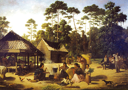 Choctaw Village near the Chefuncte in Mississippi thumbnail