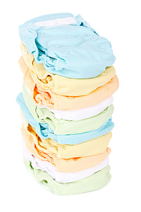 pile of assorted-color washable diapers thumbnail