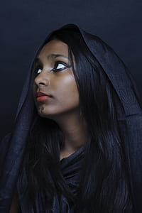 Closeup Photography of Woman Wearing Black Robe thumbnail