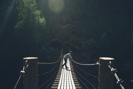 Guy on suspension bridge thumbnail