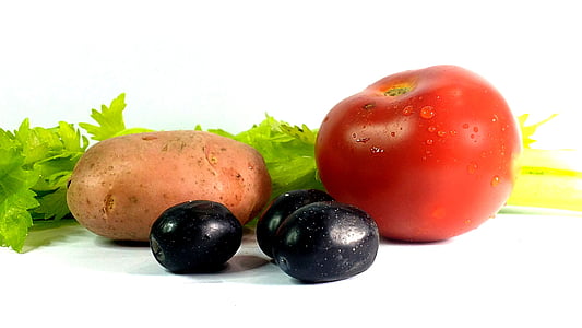 varieties of fruits and vegetables on white top thumbnail