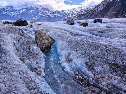 photo of glacier near mountain thumbnail