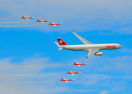 Swiss passenger plane convoyed with jets thumbnail