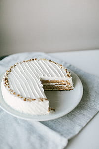 Icing Covered Cake On Plate thumbnail
