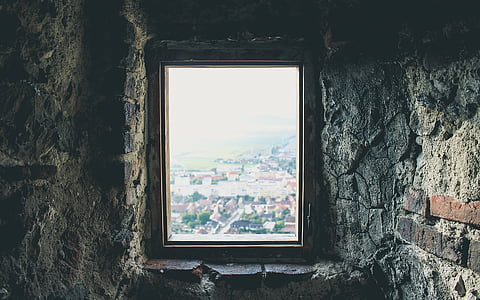 opened brown wooden framed window thumbnail
