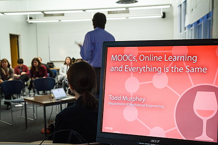 turned-on Acer monitor displaying MOOCs Online Learning and Everything is the Same Todd Murphey text thumbnail