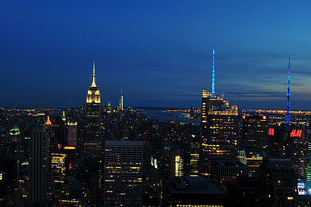 aerial photography of lighted city during nighttime thumbnail