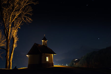 silhouette of castle near tree thumbnail