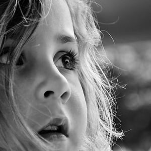 greyscale photography of girl thumbnail