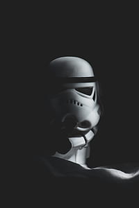stormtrooper, figurine, black and white, star wars thumbnail