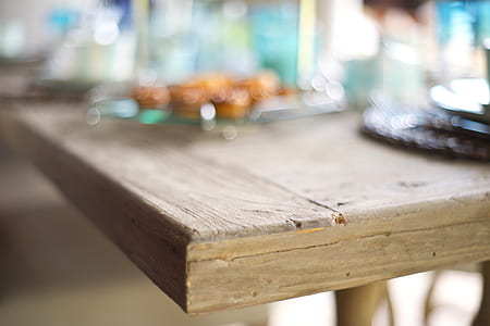 brown wooden table in shallow photo thumbnail