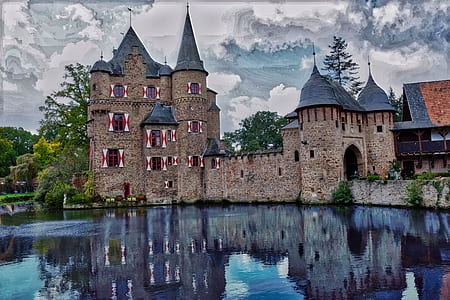 Concrete Castle Beside Body Of Water thumbnail