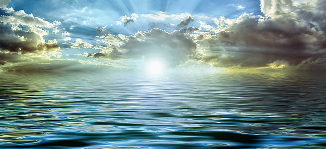 clear blue water under white clouds during daytime thumbnail