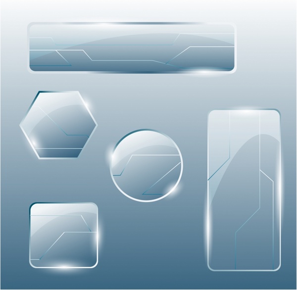 Collection Of Transparent Glass Banners Ai Eps File Free