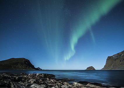 night, norway, aurora borealis, northern lights thumbnail