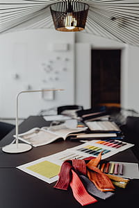 Modern interior of designer workplace thumbnail