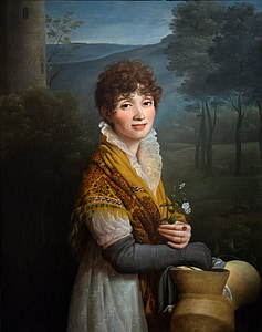 woman holding white flowers painting thumbnail