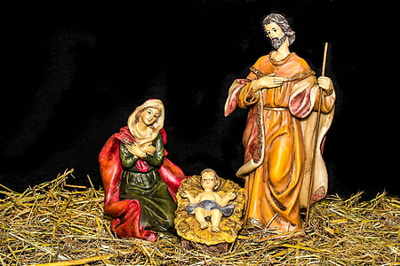 christmas crib figures, jesus child, birth of jesus, maria, joseph, jesus thumbnail