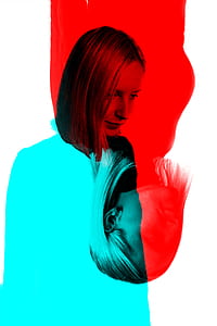 red and blue portrait of woman illustration thumbnail