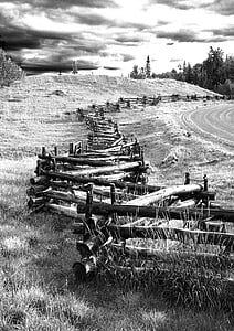 grayscale photography brown wooden fence thumbnail
