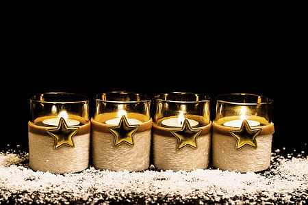 four glass candle holders photo thumbnail