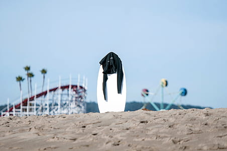 white board with black shirt on brown sand thumbnail