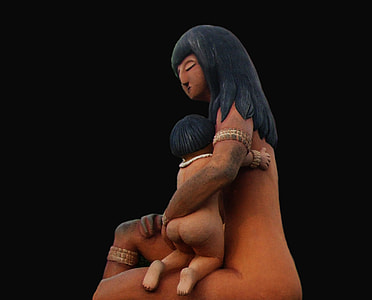 naked woman carrying baby thumbnail