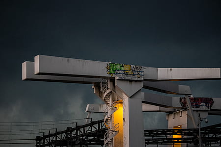 spiral stairs on gray building thumbnail
