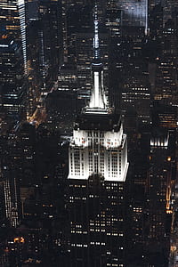 aerial view of buildings during night time thumbnail