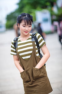 woman standing and doing pose thumbnail