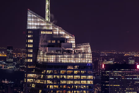 lighted building at night thumbnail