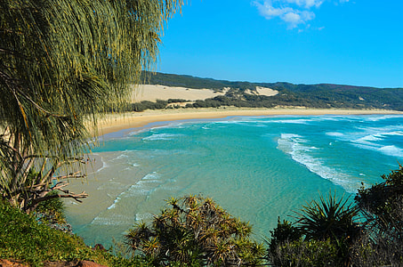beach under blue digital wallpaper thumbnail