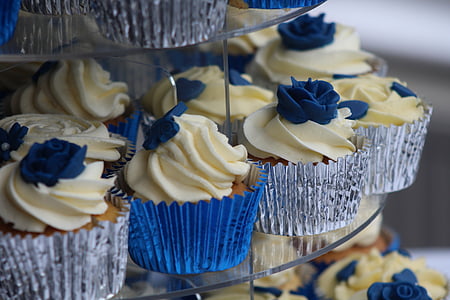 baked cupcakes on glass tray thumbnail