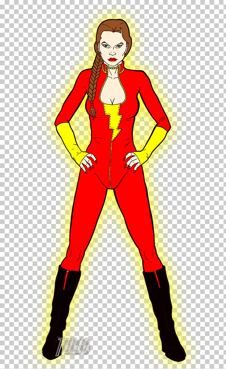Superhero Cartoon Female Costume Shazam Png Clipart Free